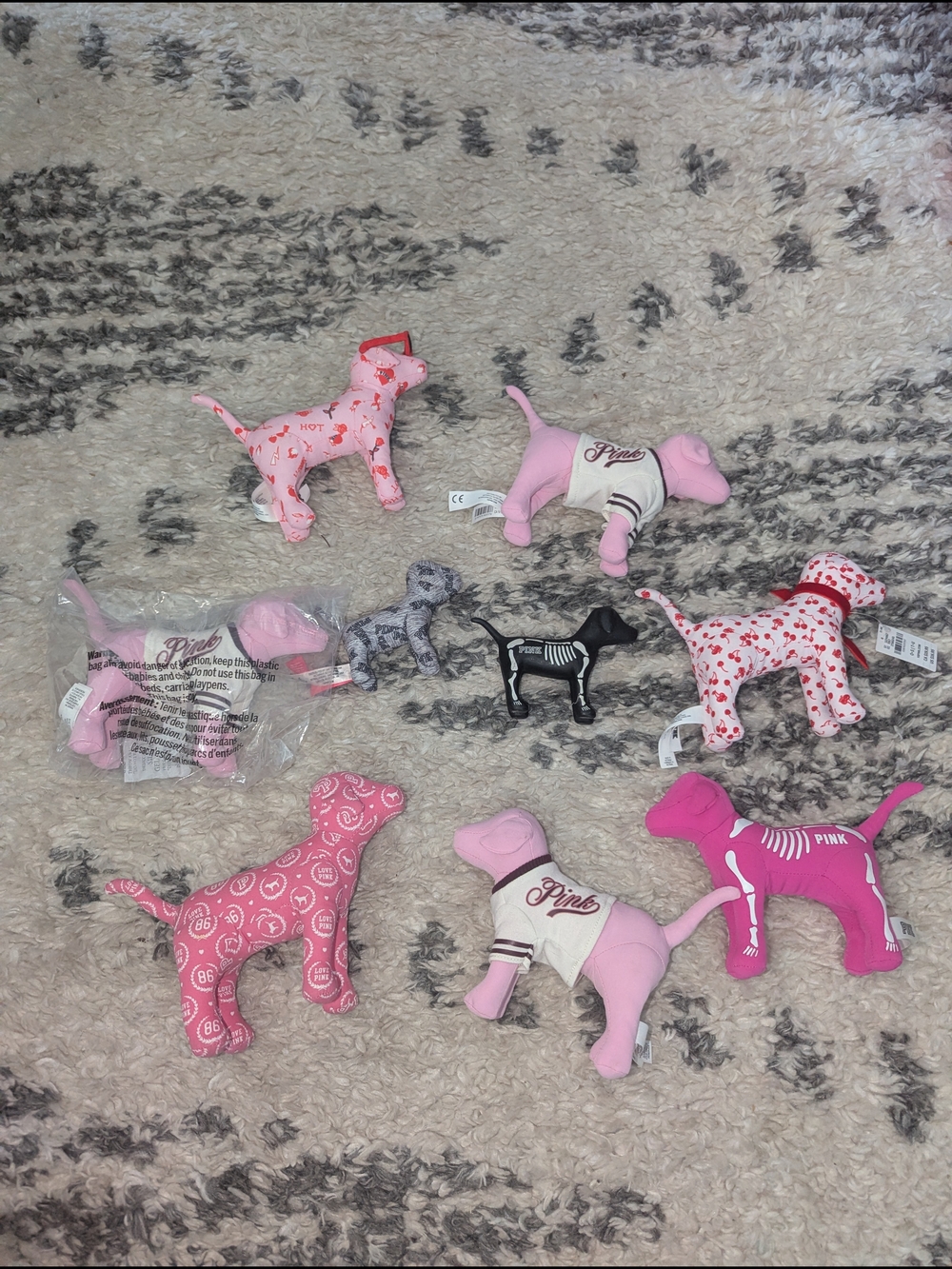 Victoria's Secret PINK Dog Plush Charms - Assorted Pink Patterns